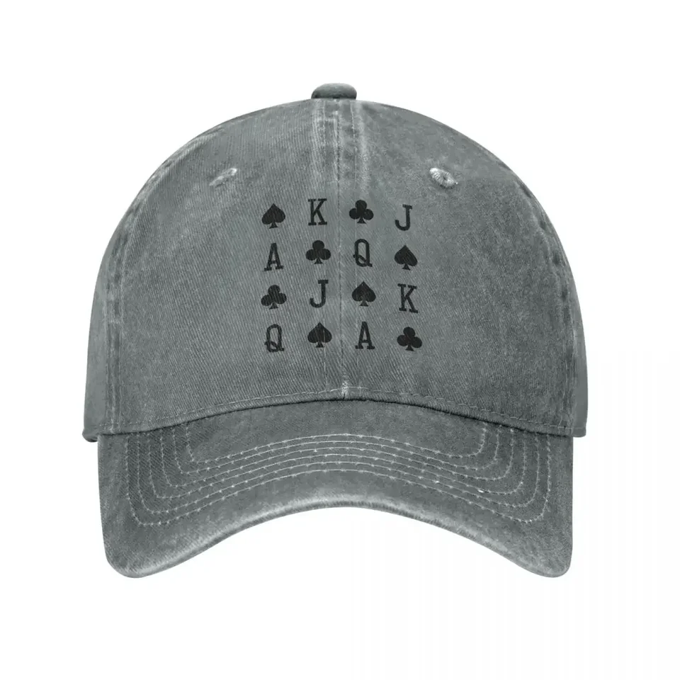 Ace King Queen Jack Spades & Clubs Baseball Cap Cap Cowboy Kat vrcholil Cap Cowboy Bebop Hats Men a ženy klobúky