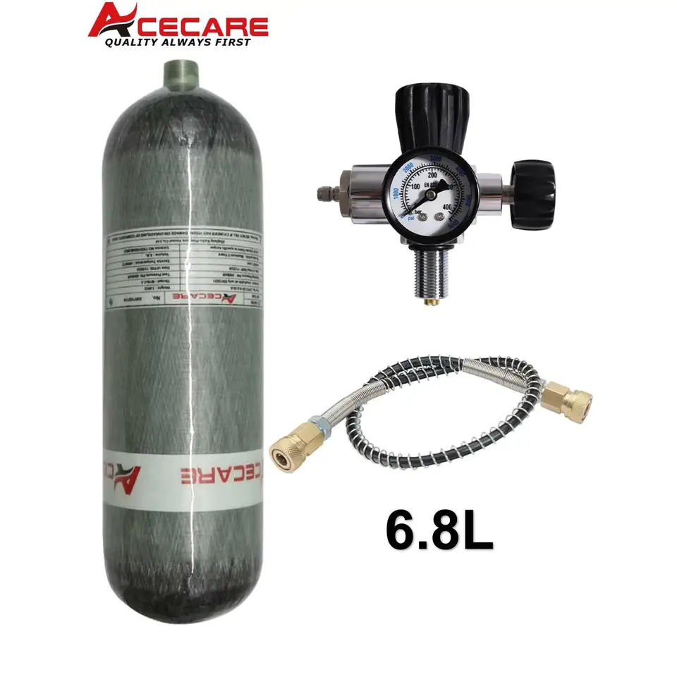ACECARE 4500PSI 300BAR 6,8 l uhlíkových vlákien HPA Tank Diving Fľašu Fľaša na nabíjací ventil ventilu ventilu M18*1,5