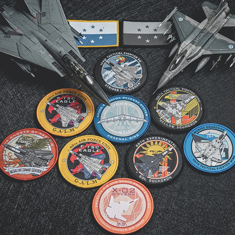 Acecombat vyšívacia náplasť pre odevné vrecko Decor Calm Air Force Unt Cipher Pixy Razgriz Spúšťač bojového taktického bojovníka