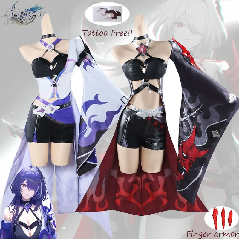 Acheron Cosplay kostým Honkai Star Rail Huang Quan Red and Purple Outfits Sexy Uniform Carnival Party Road Hra