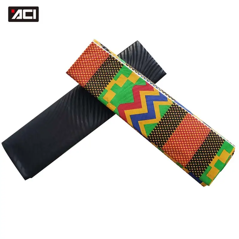 ACI polyester vosk Nigérijská ankara kente tkanina Chivenge Ghana vosk pre šaty African Kitenge Print tkanina pre handričku v 2+2 yardoch