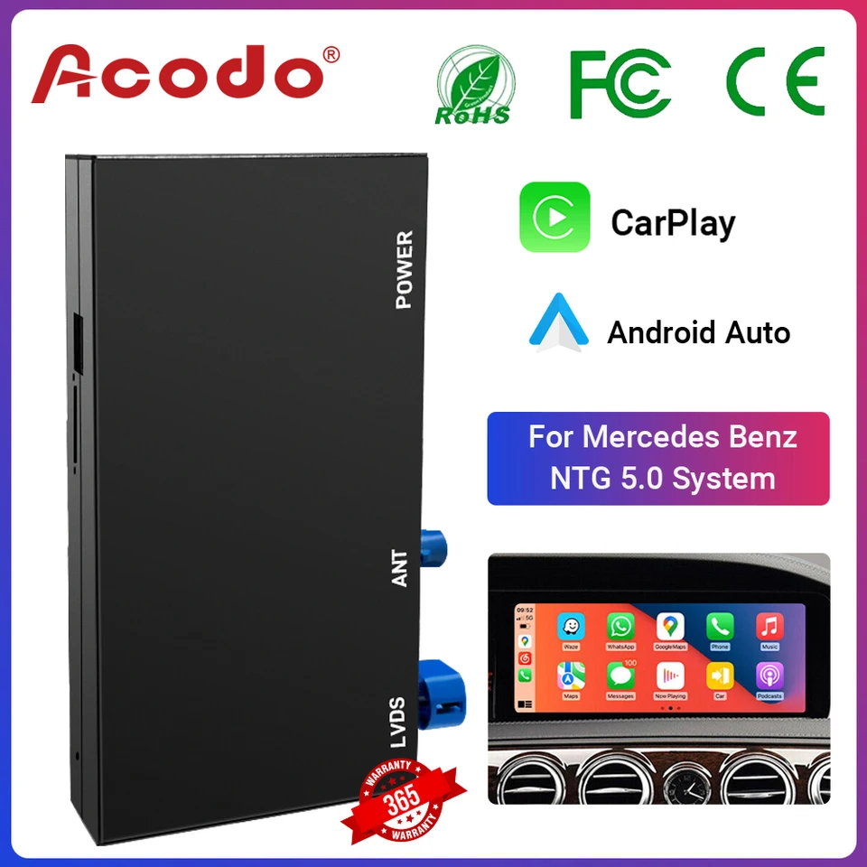 Acodo Wireless CarPlay Decode Smart Modul pre Mercedes Benz NTG 5.0 Systém Android Auto Box Telefón 5GHZ WiFi BT Video Play
