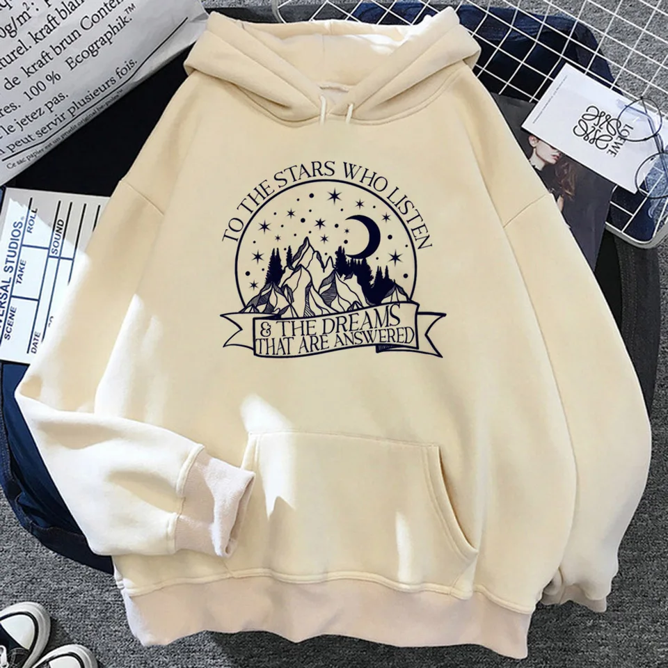 Acotar Hoodie Y2K Anime Sweater Winter Printed Design Manga Clothes pre dospievajúci