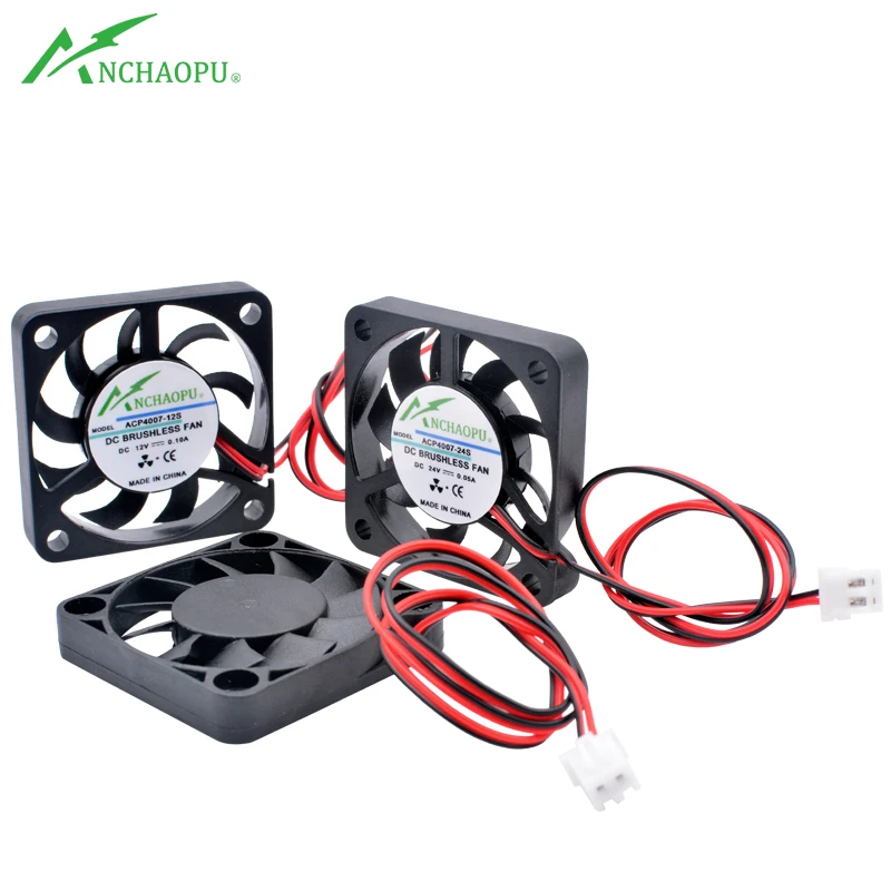 ACP4007 4 cm 40 mm ventilátor 40x40x7mm DC5V 12V 24V 2pin chladiaci ventilátor pre vyžarovanie hliníkových plutiev mäkkých smerovačov pre mikro zariadenia