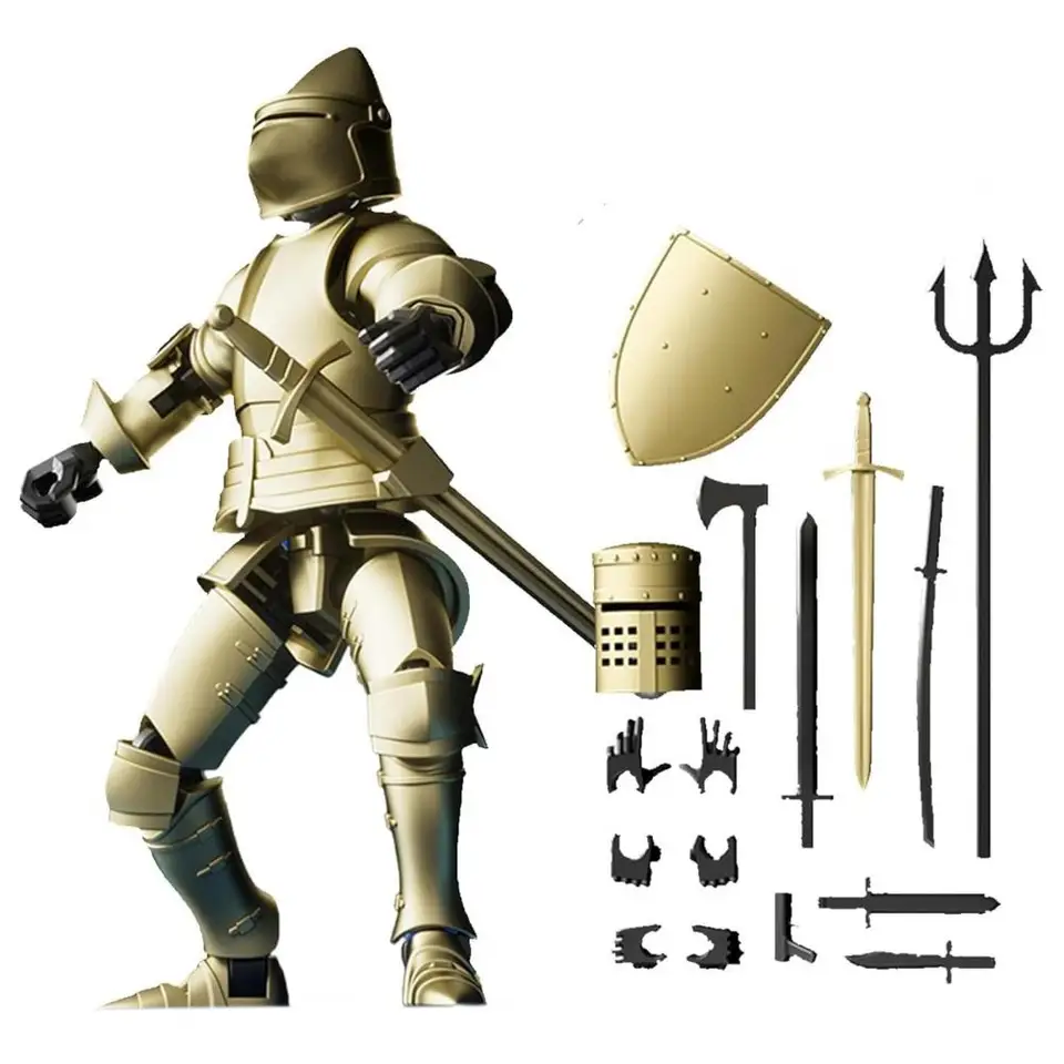Action Action Action s príslušenstvom Pohyblivé kĺby 3D tlačené stredoveké bojovník Robot Model hračky