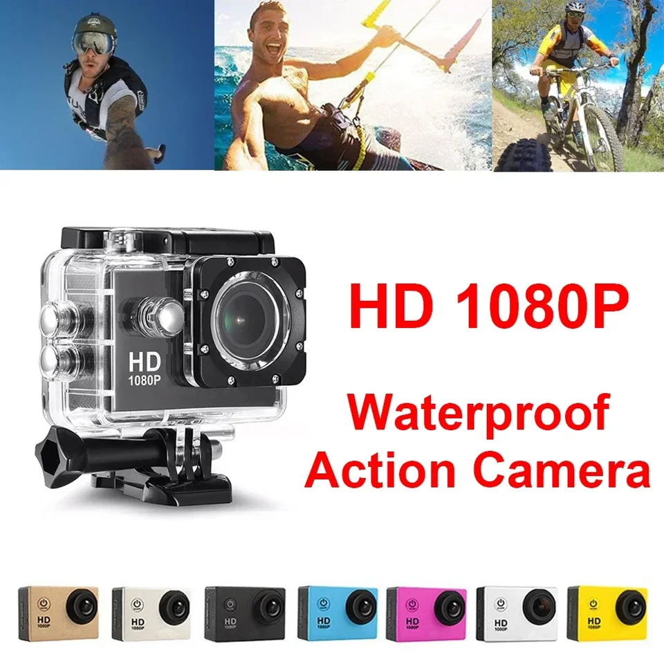 Action Camera Ultra Full HD 1080p 2,0-palcová kamerka obrazovky pod vodou vodotesná nahrávka videa Sport Extreme Go Pro Cam Cam