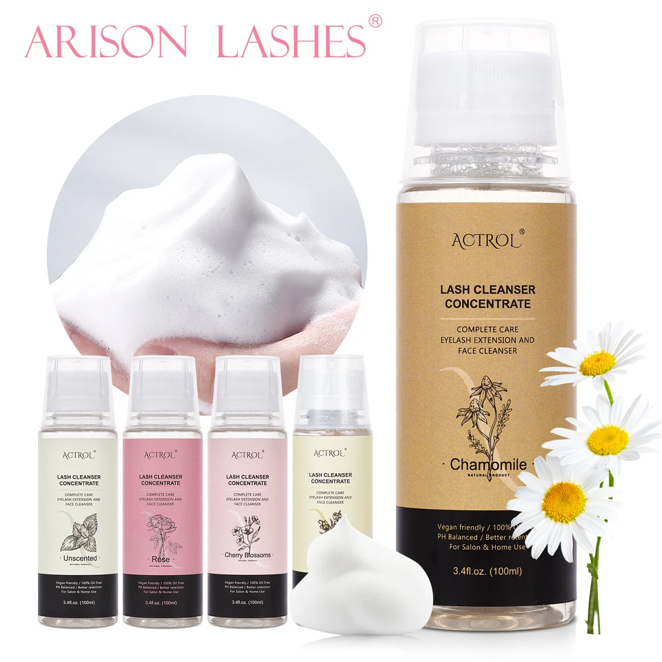 Actrol 100 ml koncentrátu šampónu riasy bez stimulácie Rast Cleanser DIY Profesionálne predlžovanie rias na predlžovanie kúpeľ