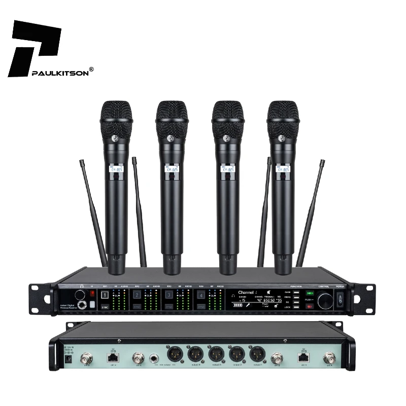 AD4Q Profesionálny bezdrôtový mikrofón 8 kanál UHF 470-940MHz Mikrofón pre mikrofóny Shure