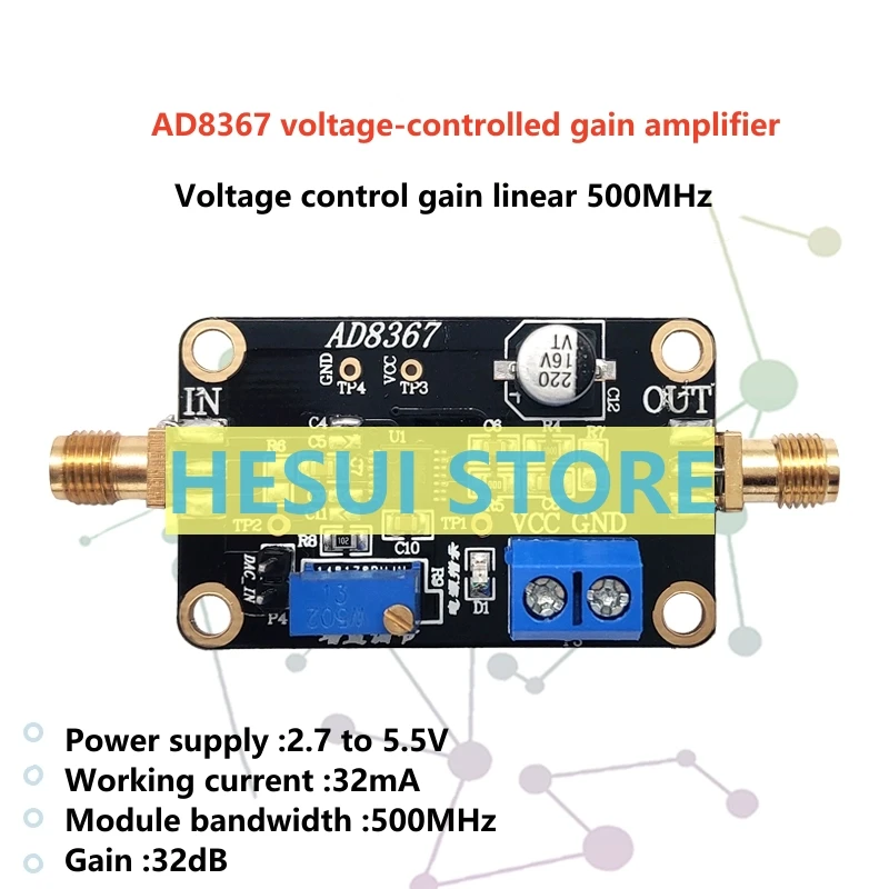 AD8367 MODULOVÝ Zosilňovač zosilňovača 500MHz šírka pásma meraná 32 dB zosilnenie zosilnenia