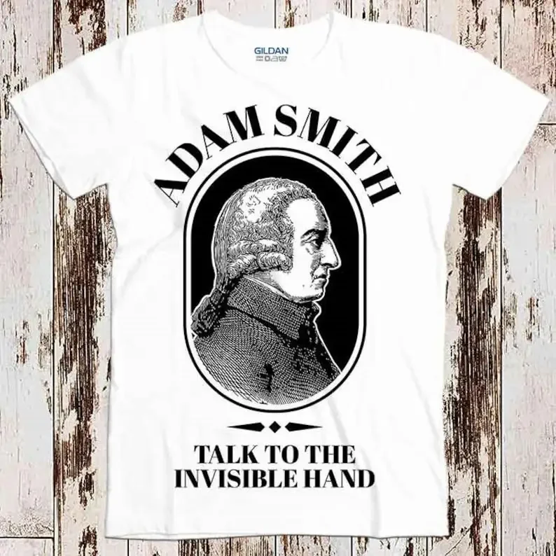 Adam Smith Funny Economics Profesor Invisible Hand Best Seller T košeľa hudba Retro Top Tee Gift Cool Unisex 8489