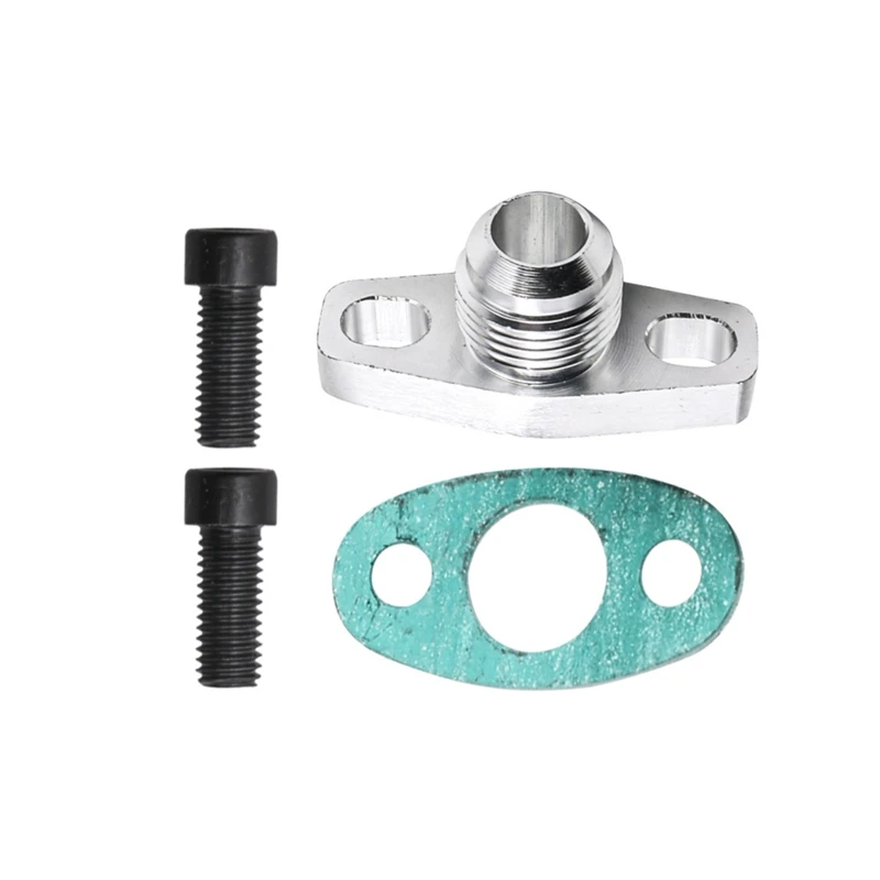 ADAPTER ADAPTER ADAPTER AN10 TURBO OLEJ PRE GARRETT GT28 GT30 GT35 T25 s M8X1,25 mm Striebro
