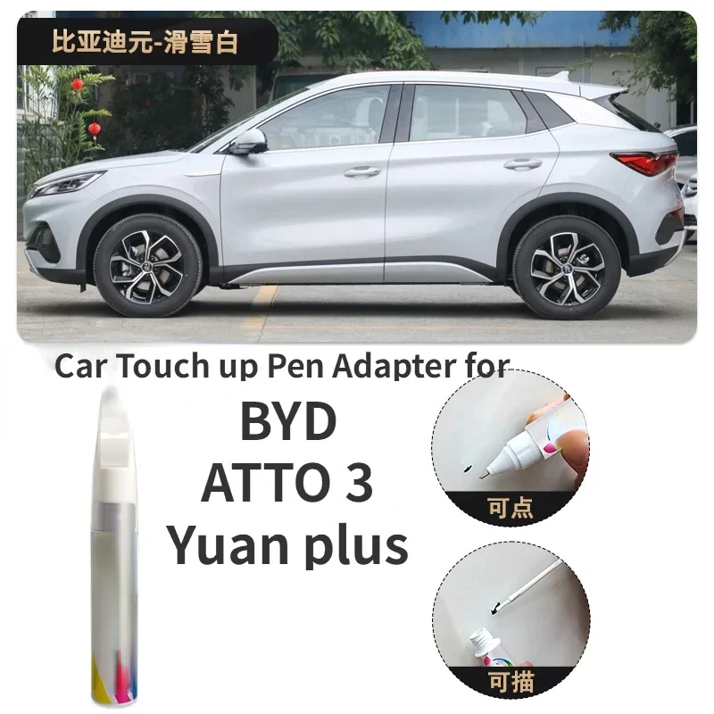 Adaptér do nákupky pera pre BYD Atto 3 Yuan Plus Fixer Fixer Biela skala lezenie šedé auto dodávky automobilu škrabance