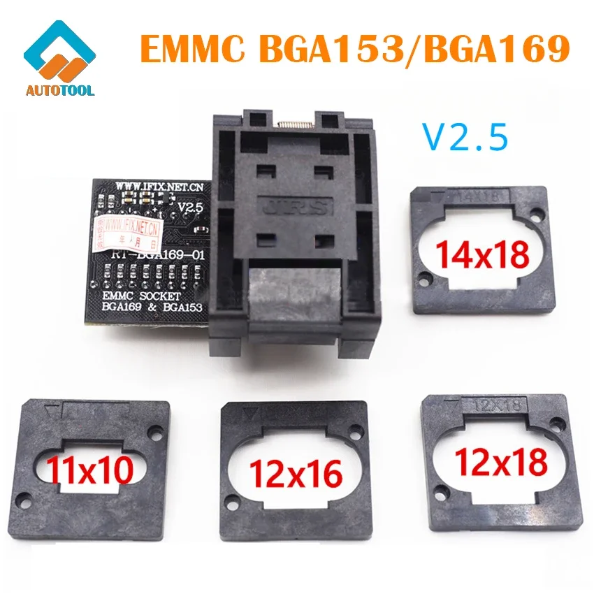 Adaptér EMMC V2.5 RT-BGA169-01 BGA169 BGA153 s 4ks BGA BGA SEDACK SECKET PRE RT809H Programátor TV TV Mobilné auto
