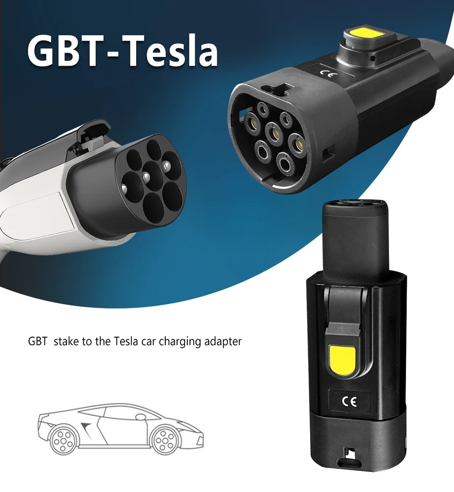 Adaptér EV GBT to Tesla Plug EV Adaptér 32A 220V Elektrické vozidlá nabíjačku vozidla nabíjacie konektor GBT do Tesla