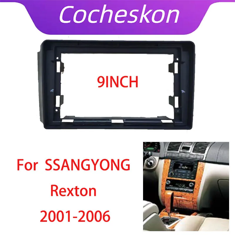 Adaptér Fascia Fascia Android Android Big Screen Dash Dash Panel Kit pre Ssangyong Rexton 2002