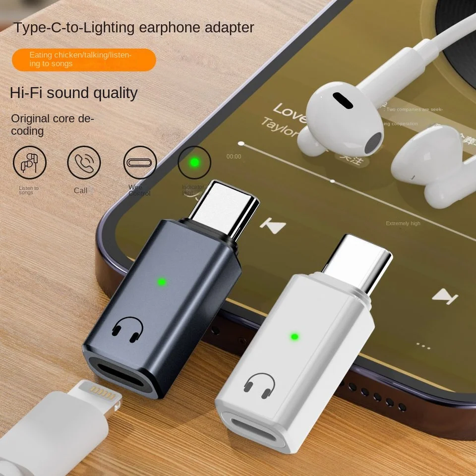 Adaptér iOS žien na typ C pre Xiaomi Huawei POCO Káblové headset prevodník OTG USBC na bleskové slúchadlá Audio aux