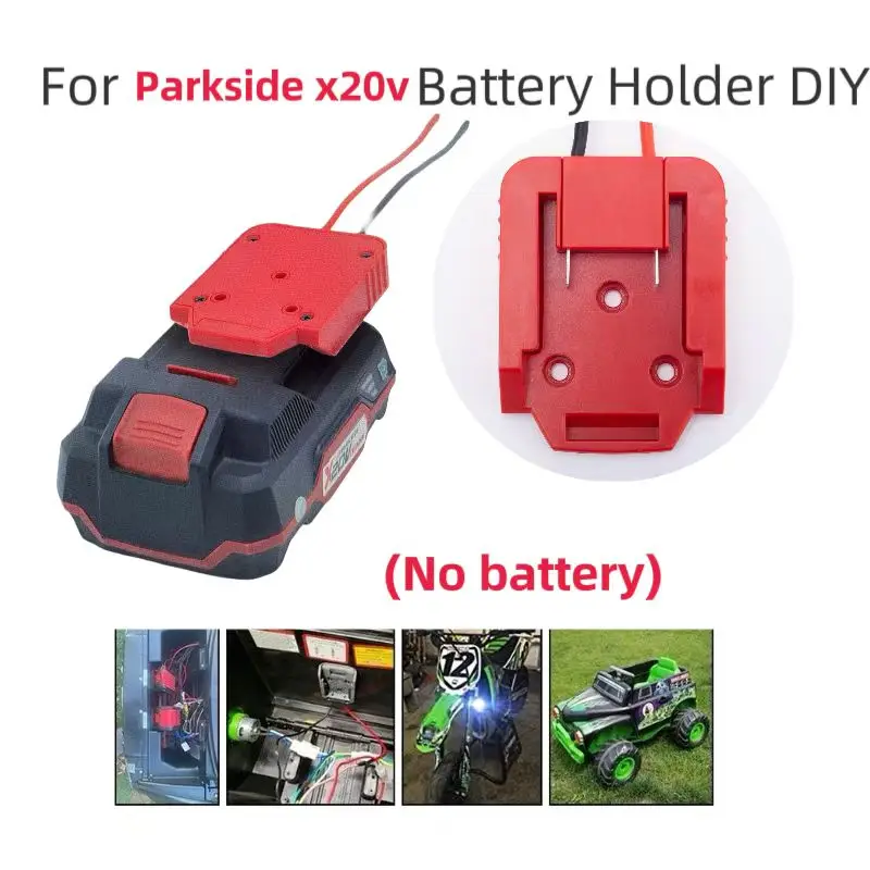 Adaptér kompatibilná s batériou pre parkside x20V adaptér batérie napájací konektor do doku napájanie 2 kábly výstup DIY Plate 14WA