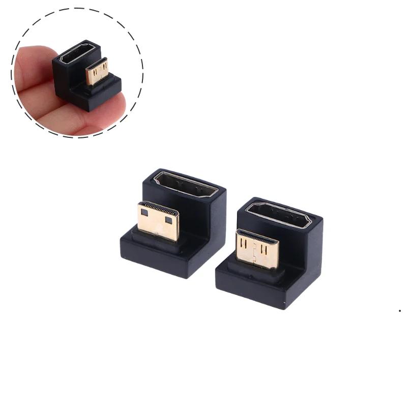 Adaptér kompatibilný s HDMI 360 stupňom šikmého U-v tvare L prevodníka Mini HD Muž adaptéra HDMI