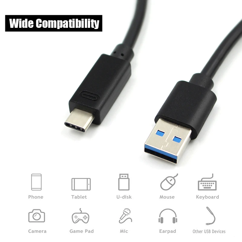 Adaptér káblového kábla typu C až USB OTG 1M USB Typ C až USB 3.0 Mužský OTG pre MacBook Huawei Samsung Xiaomi