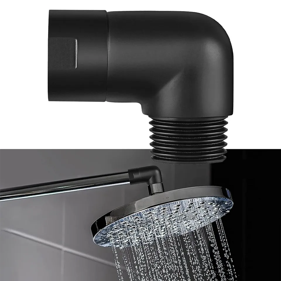 Adaptér lakťový adaptér Domovská mosadz 1/2 palca NPT 45,00x37,00x 23,00 mmm 90 stupňov predlžovanie sprchy matná čierna