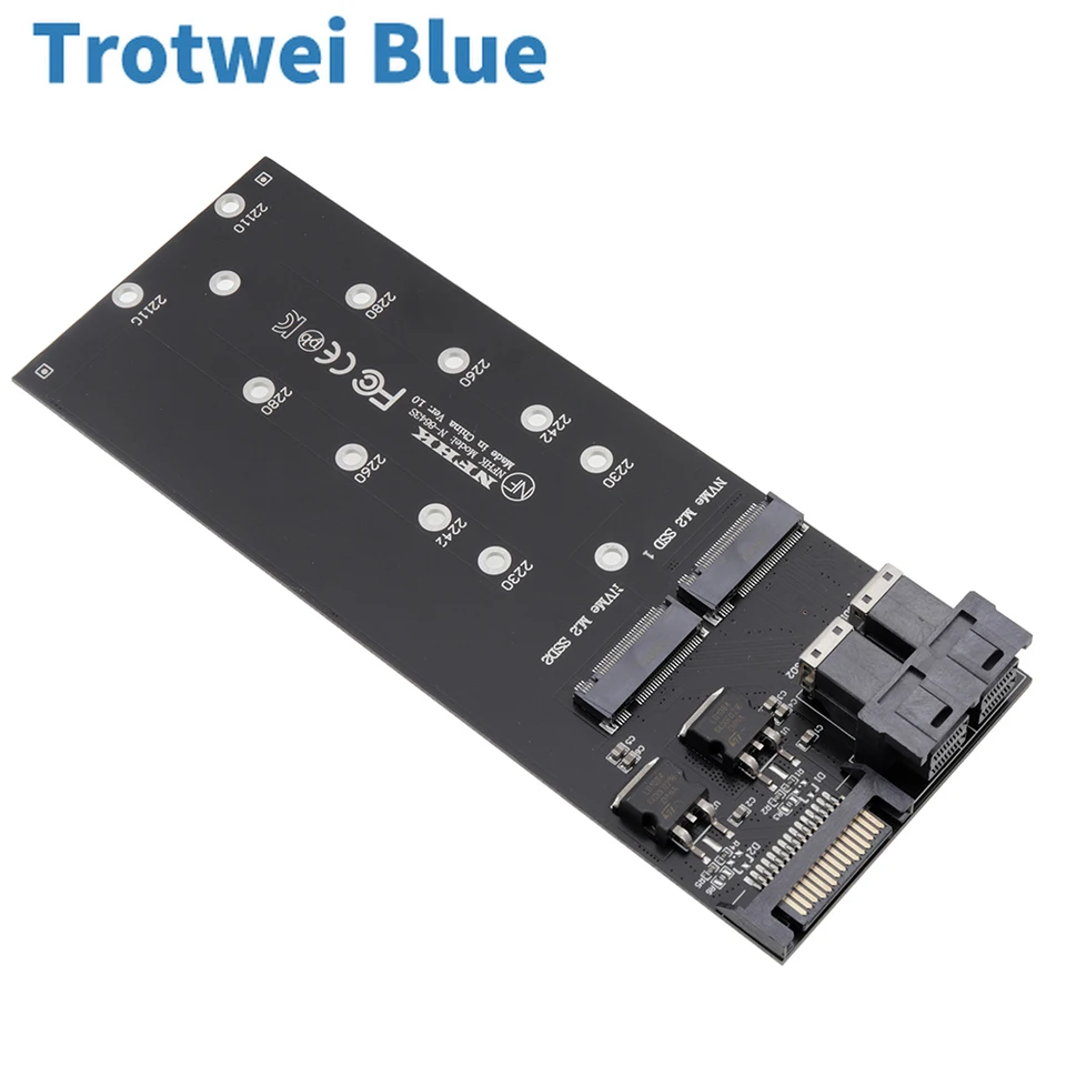 Adaptér M.2 až U.2, SFF -8643 U.2 na NVME M.2 Riser Adapter Card - Duálne porty pre zlepšený výkon
