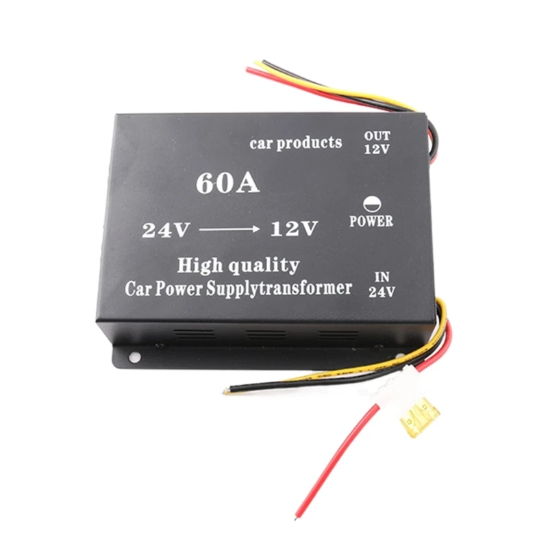 Adaptér na nákladný automobil s nákladným automobilom Reduktor 24 V na 12 V 60A Krok nadol prevodník