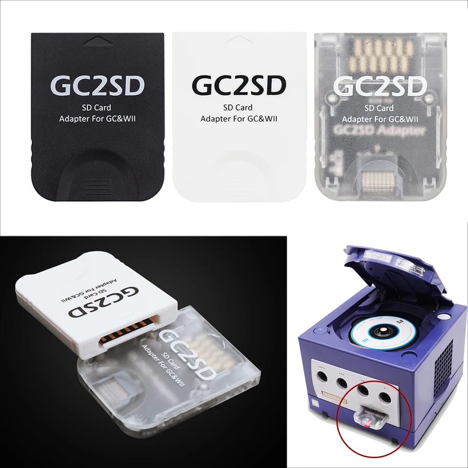 Adaptér pamäťovej karty GC2SD Micro Plug and Play SD Card Adapter pre konzolu Nintendo Gamecube NGC a Wii Retro Video Game Console