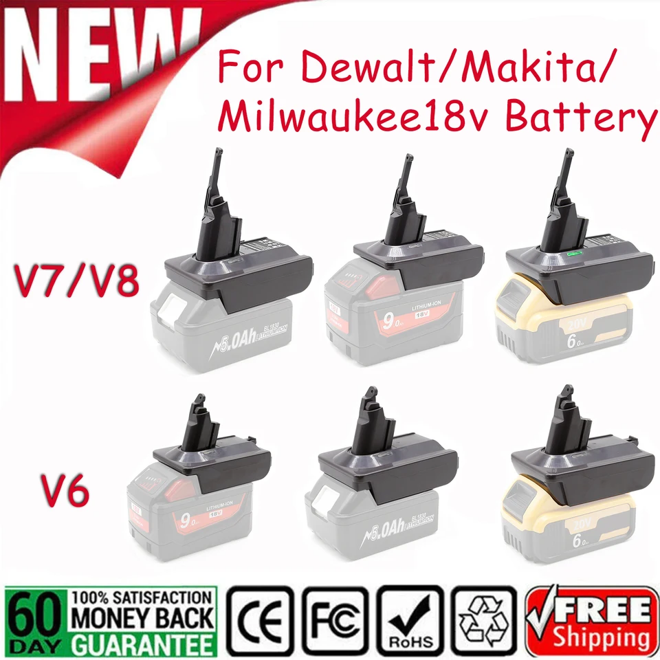 Adaptér pre konvertor litium batérie Makita/Milwaukee/Dewalt 18V na vysávačový nástroj DC58/SV10/SV1 pre Dyson V6 V7 V8