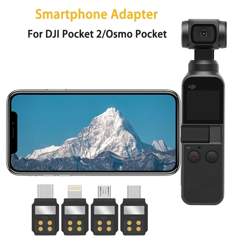 Adaptér pre smartfóny pre DJI Osmo Pocket 2 IOS Lightning Type-C Data Connector Interface Interface Ruckheld Gimbal Camera Accessories