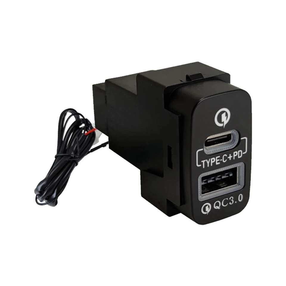 Adaptér rýchlej nabíjačky automobilu Typ-C & USB pre Mitsubishi Triton Challenger Outlander Lancerex Pajero Sport ASX V73 V93 V97