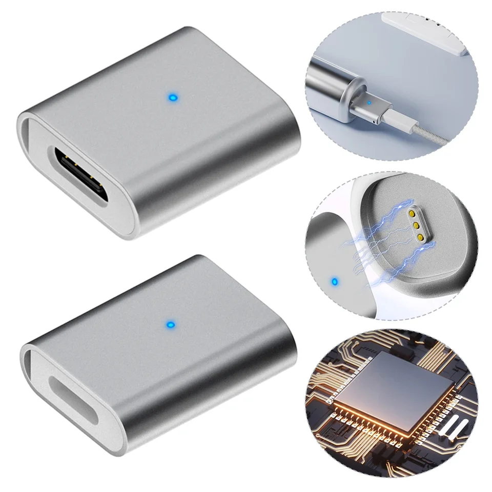 Adaptér typu C/8 PIN SMEZPEČNÉ až magnetické 3pinové adaptéry s indikátorovým svetlom a šnúrkou typu C KONEKCIA HLIDÍNA HLINICA PRE LAIFEN WAVE