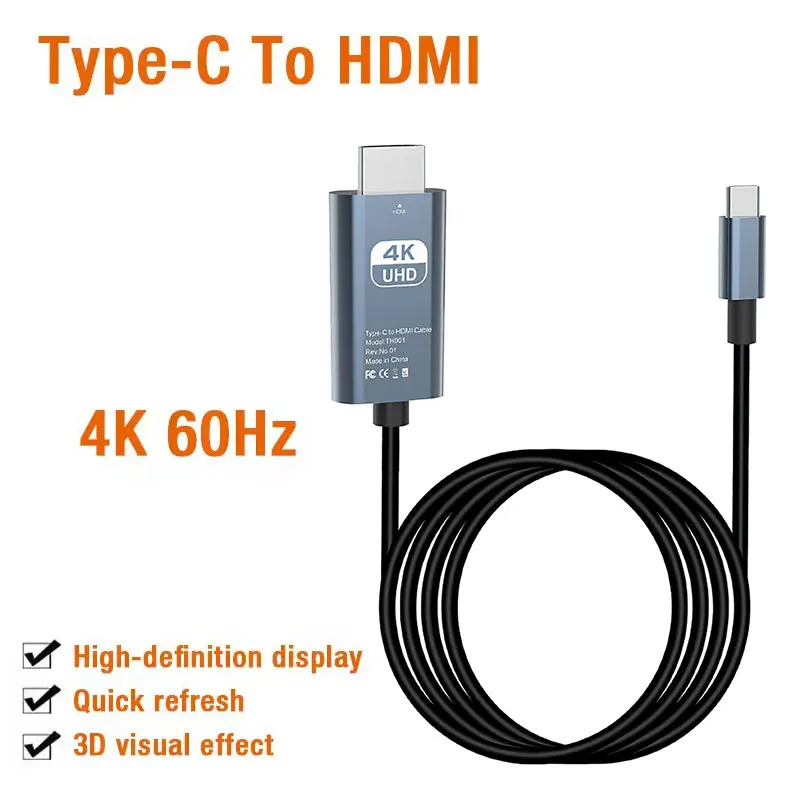 Adaptér USB C až HDMI 4K 60 Hz Kábel kábla HDTV prevodník pre iPhone 15 TV Prevodník MacBook Air iPad Samsung Book LAPTOP