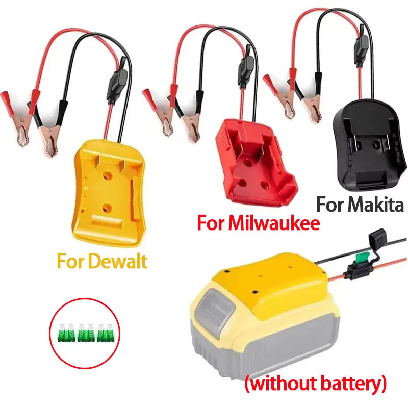Adaptér zapaľovača zapaľovača pre dewalt/makita/Milwaukee 18V BATÉRA KABELOVÝ KÁBLO ŠTART CAR CABLO DIY