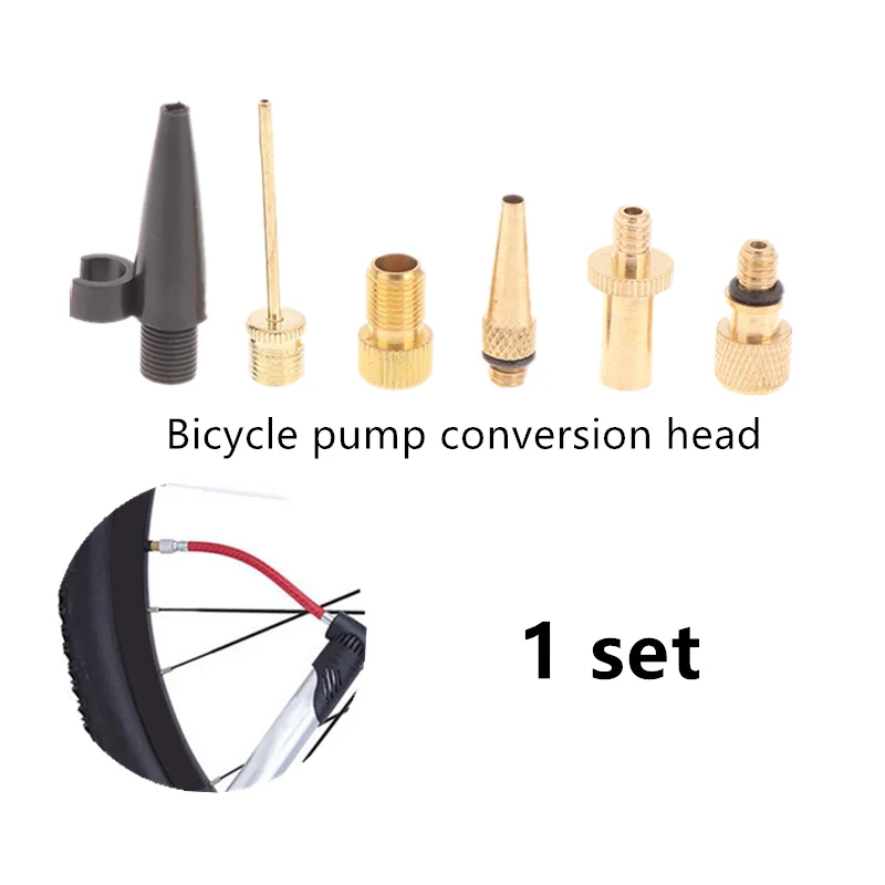 Adaptéry bicyklových ventilov pre cestnú a mtb pneumatiku pneumatiky nafúknuté nafúknuté čerpadlo čerpadlo na dýzu Kit Presta Schrader Adapter Adapter trubica