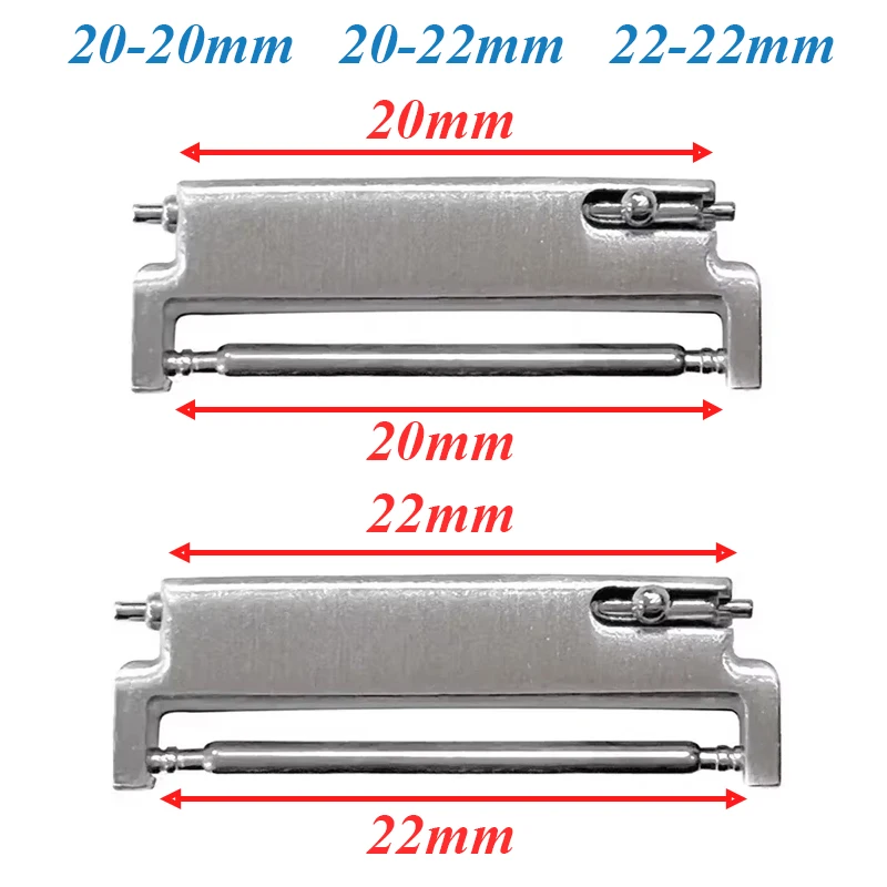 Adaptéry hodiniek 2pcs Watch Adaptéry 20 mm až 20 mm 22 mm až 22 mm 22 mm až 20 mm rýchle vydanie Pins Konektory hodinky pružinové bary doplnky