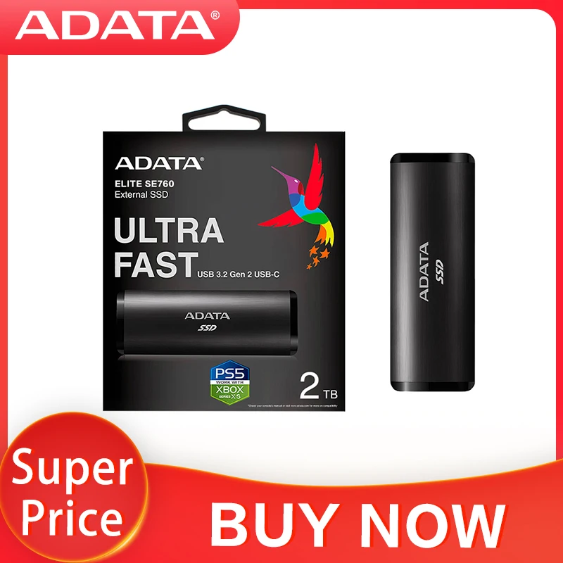 Adata SE760 Externý tuhý stav disk 2TB vysokej rýchlosti SE880 SSD 500 GB 1TB Prenosný pre počítač prenosného počítača