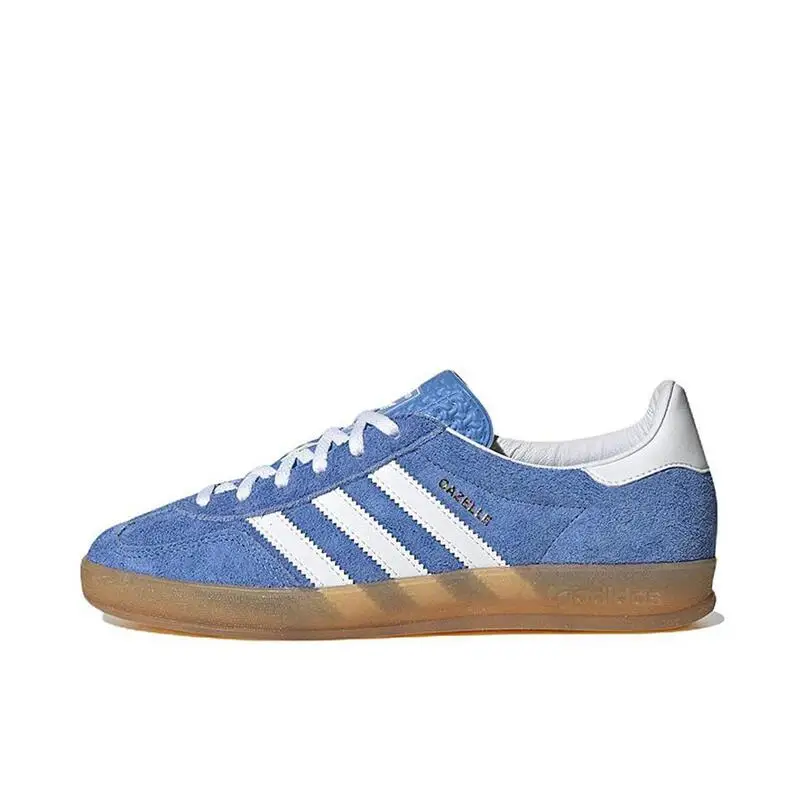 Adidas Originals Gazelle Indoor Pánske a dámske topánky proti skĺznutiu a nosenie odolných výcvikových topánok modré, biele, hnedé
