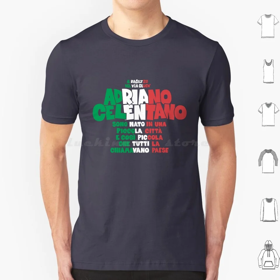 Adriano celentano-il rasazzo del cez Gluck T košeľa 6xl bavlna Cool tričko Adriano celentano taliansky taliansky humor taliansky kult taliansky kult taliansky