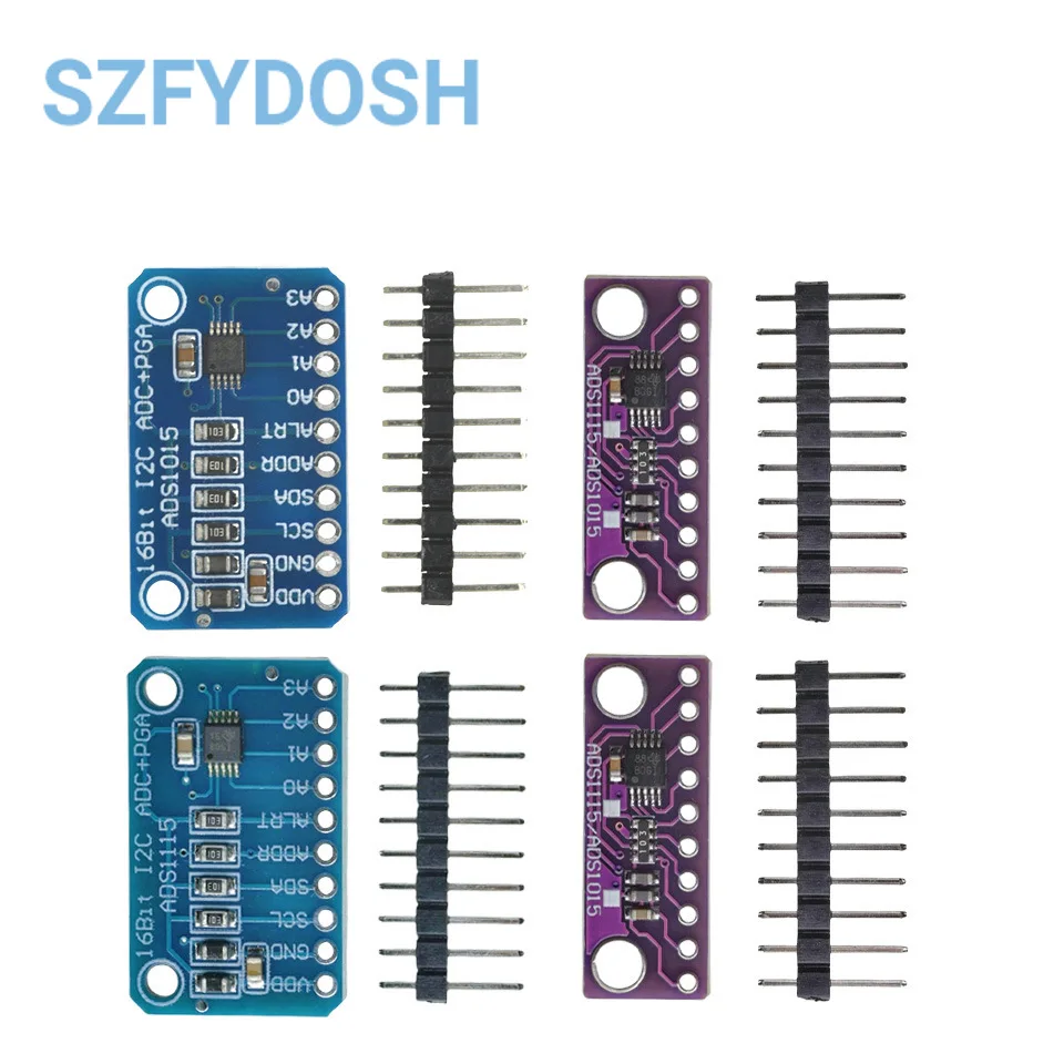 ADS1115 ADS1015 16 BIT I2C MODULY Precision ADC 4 Kanálový vývojový doska Pro Zosilnenie zosilňovača 2.0V až 5,5 V pre Arduino RPI