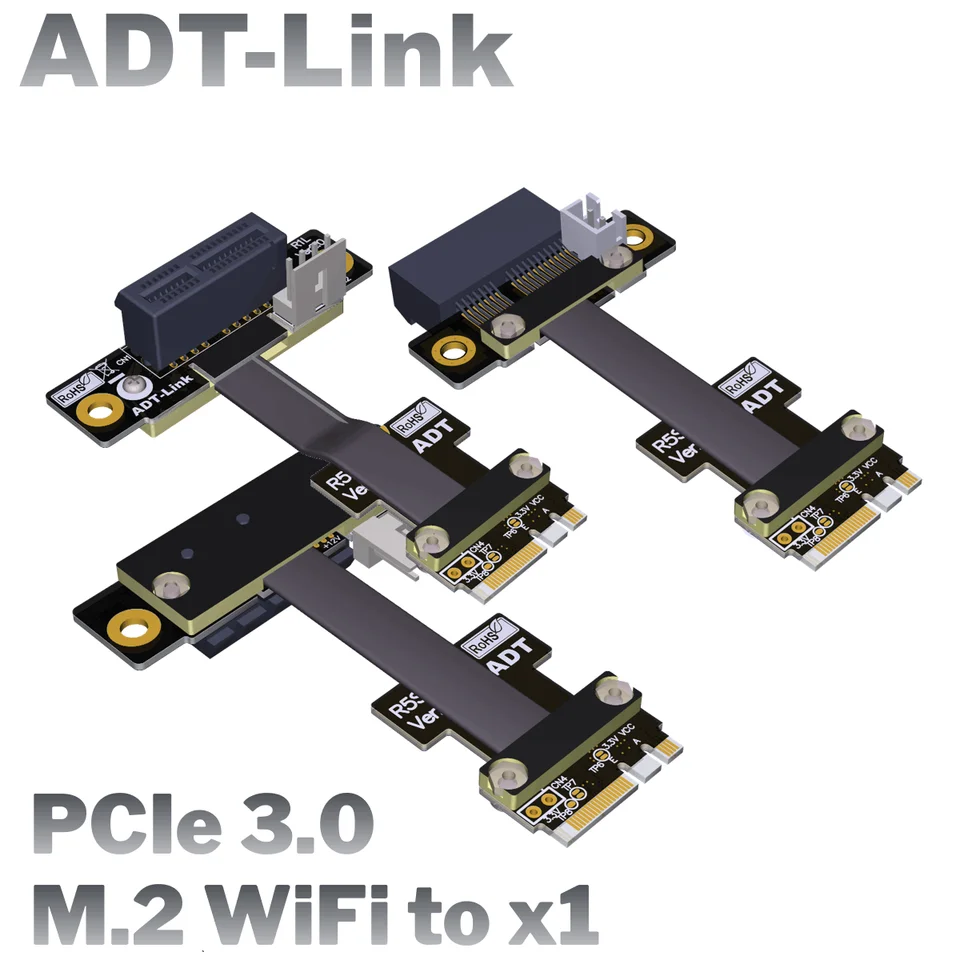 ADT-Link M.2 WiFi Key Ae k PCIe X1 Riser Cable Adapter PCIe 3.0 Gen3.0 M.2