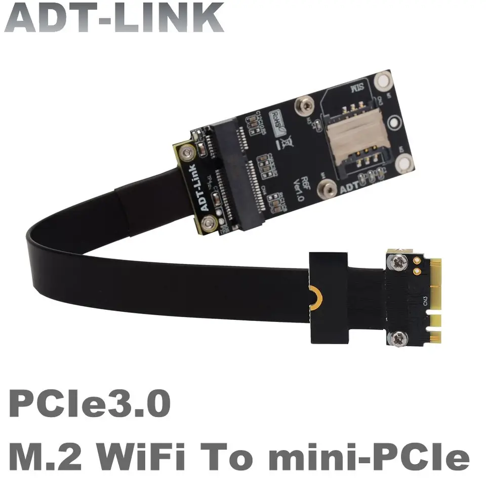 ADT Nový M.2 WiFi AE Key k MPCie Mini-PCIE Wireless Card Extension Cable Flexibilný adaptér PCI-E3.0 X1 Bluetooth Riser Adapter