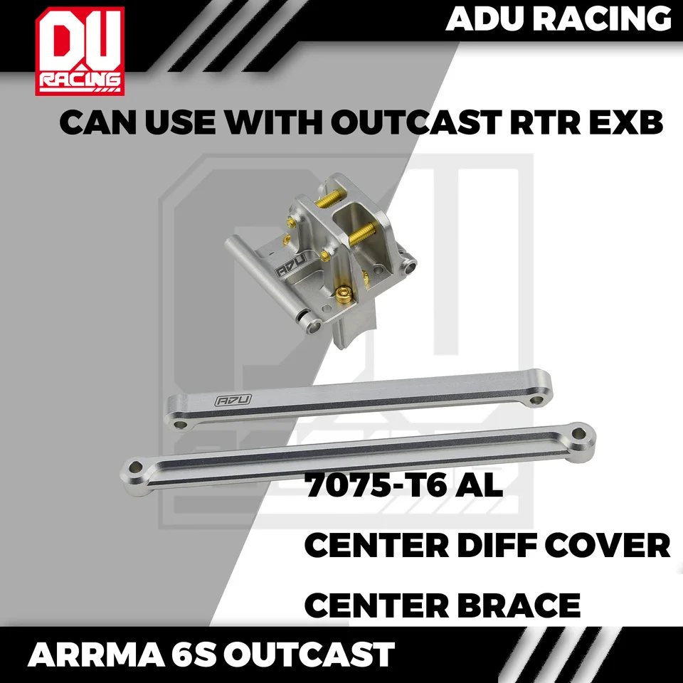 ADU Racing Center Brace and Diff Cover Cover Cnc 7075-T6 Hliník pre Arrma 6s vyvrhnuté RTR EXB