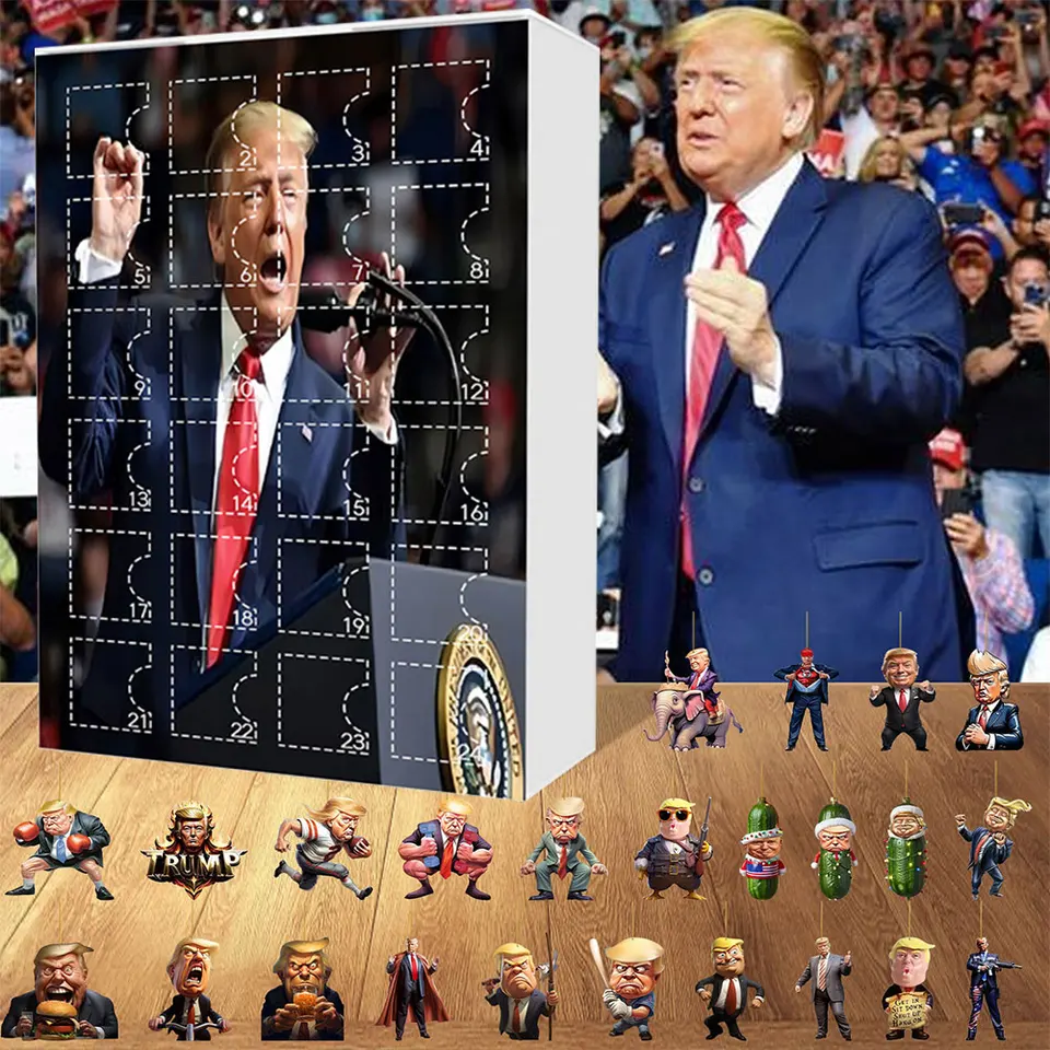 Adventný kalendár vianočných prázdnin 2024 Trump Ozdoby Kalendár Vianoce odpočítavanie kalendár Vianoce vianočné dekorácie stromov
