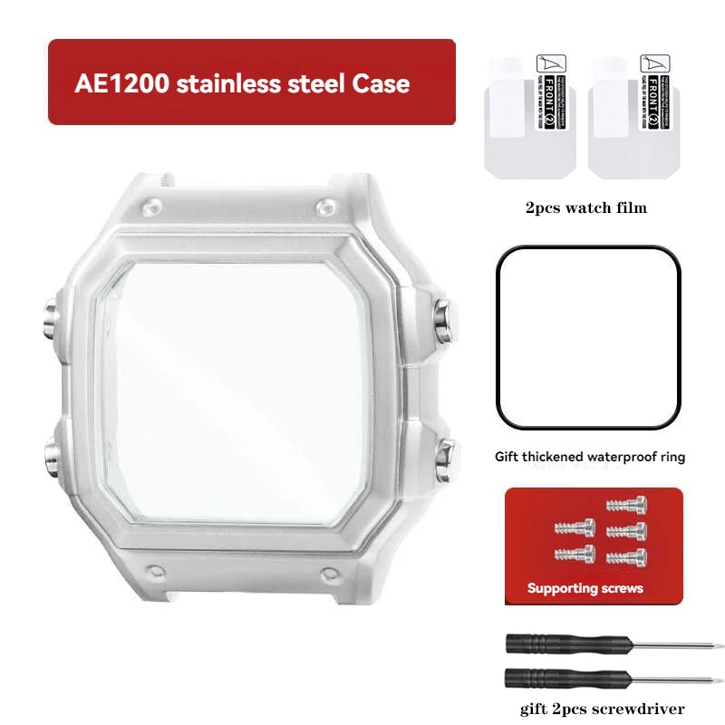 AE1200 hodinky Mod Súprava pre Casio všetky kovové puzdro 3299 AE-1200 AE-1200WH OBLASTNÝ KRÁĽOVÝ PRINPUPROPLE 304 Časti z nehrdzavejúcej ocele