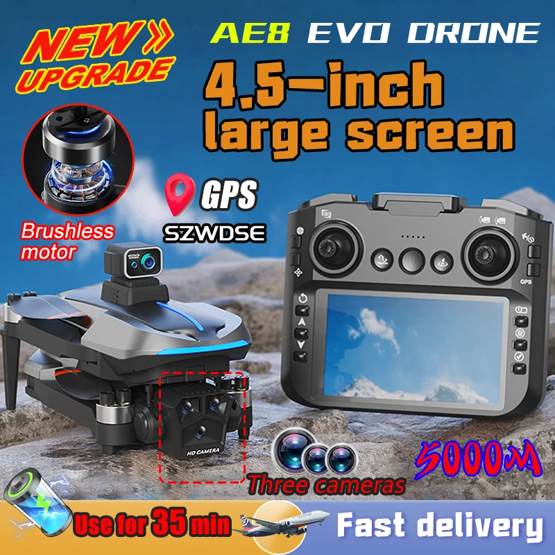 AE8 Control Screen Drone Dron 8K Professional HD fotoaparát 360 ° Prekážka vyhýbania sa RC Aerial Photography