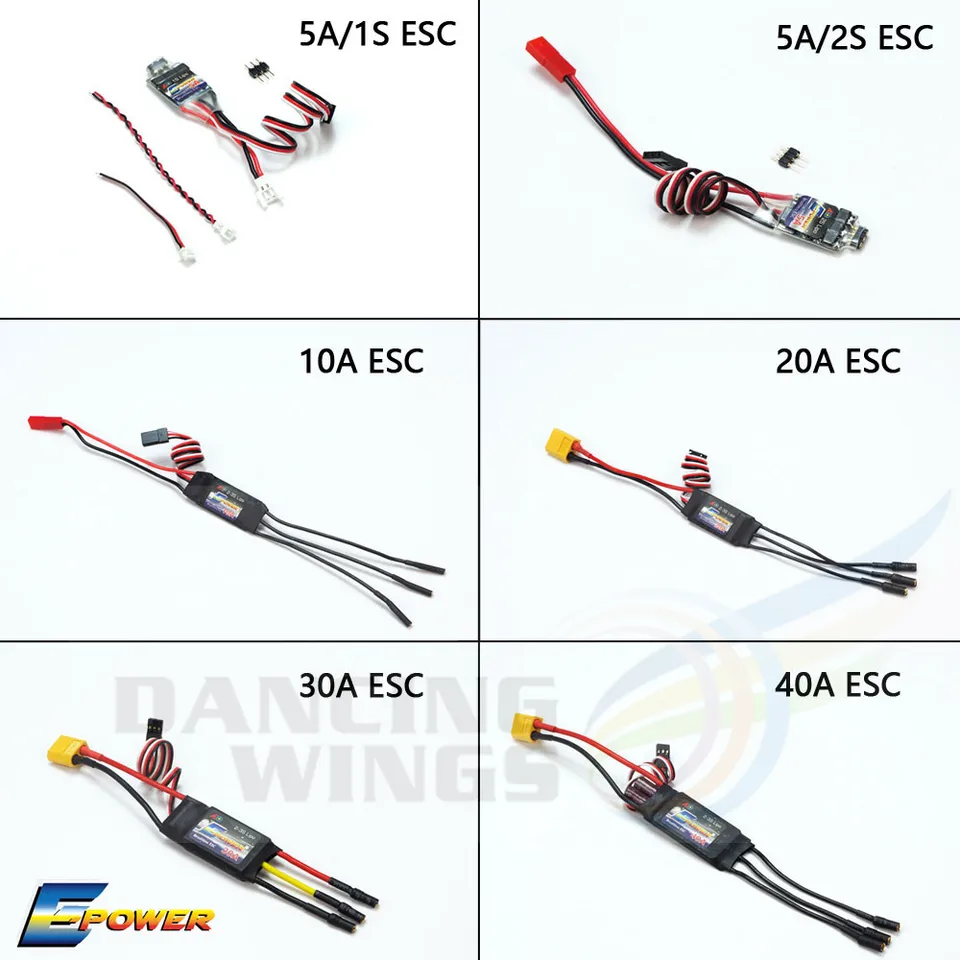AEORC E-Power ESC ESC Controller1S5A 2S5A 10A 20A 30A 40A Brushless ESC pre RC lietadlo s UBEC pre RC FPV QuadCopter