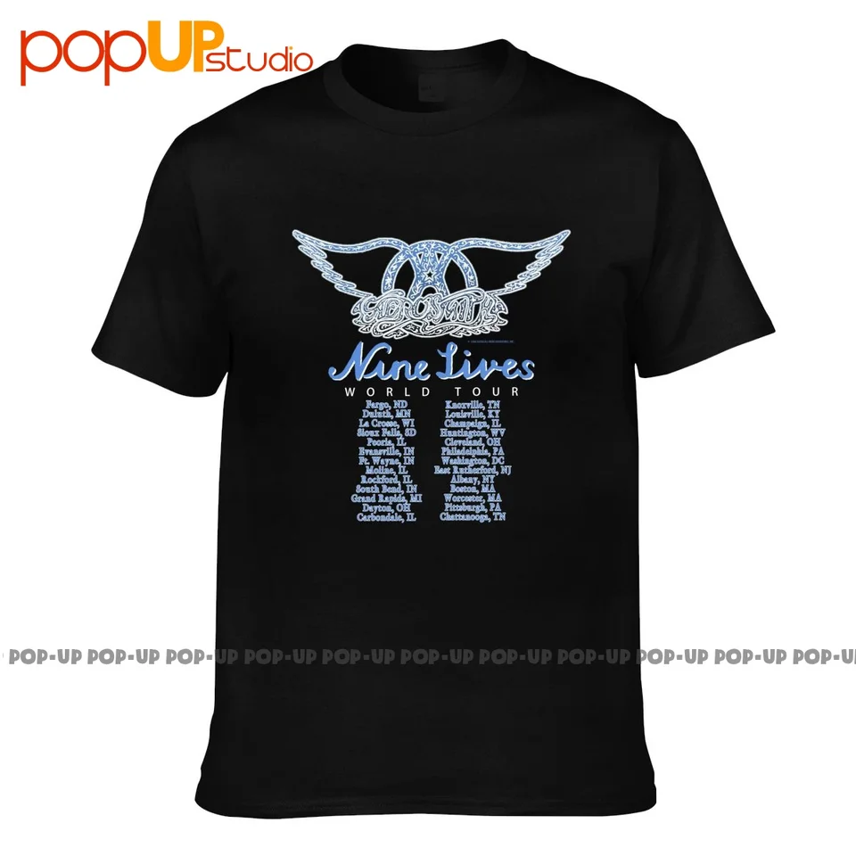 Aerosmith Nine Lives VTG 90S Rock Band Tour Concert Music 1998 P-50 Tričko Tričko tričko Design Classic