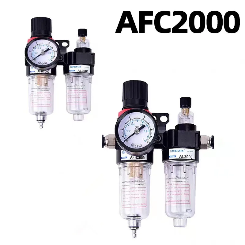 AFC2000 AFR2000 + AL2000 G1/4 Vzduchový a odlučovač vody vzduchu sa používa na zníženie regulátora tlakového ventilu