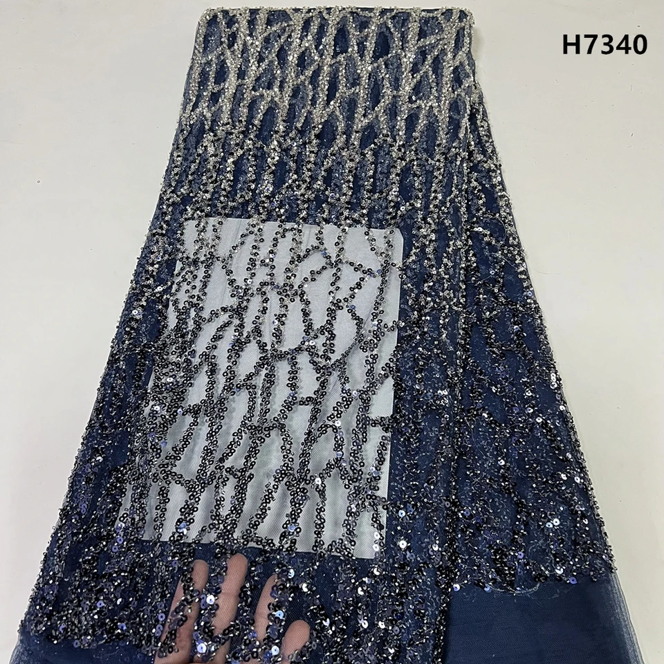 Africká nigérijská čipkovacia látka, vysoko kvalitná ， flitre vyšívané, francúzske šaty Guipurewedding Party, 5 Yards, 2025