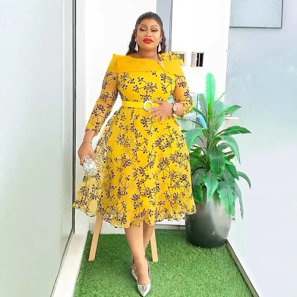 Africké oblečenie Elegantné africké šaty pre ženy 2025 plus veľkosti svadobné šaty Dashiki Ankara Office Lady outfit Nové